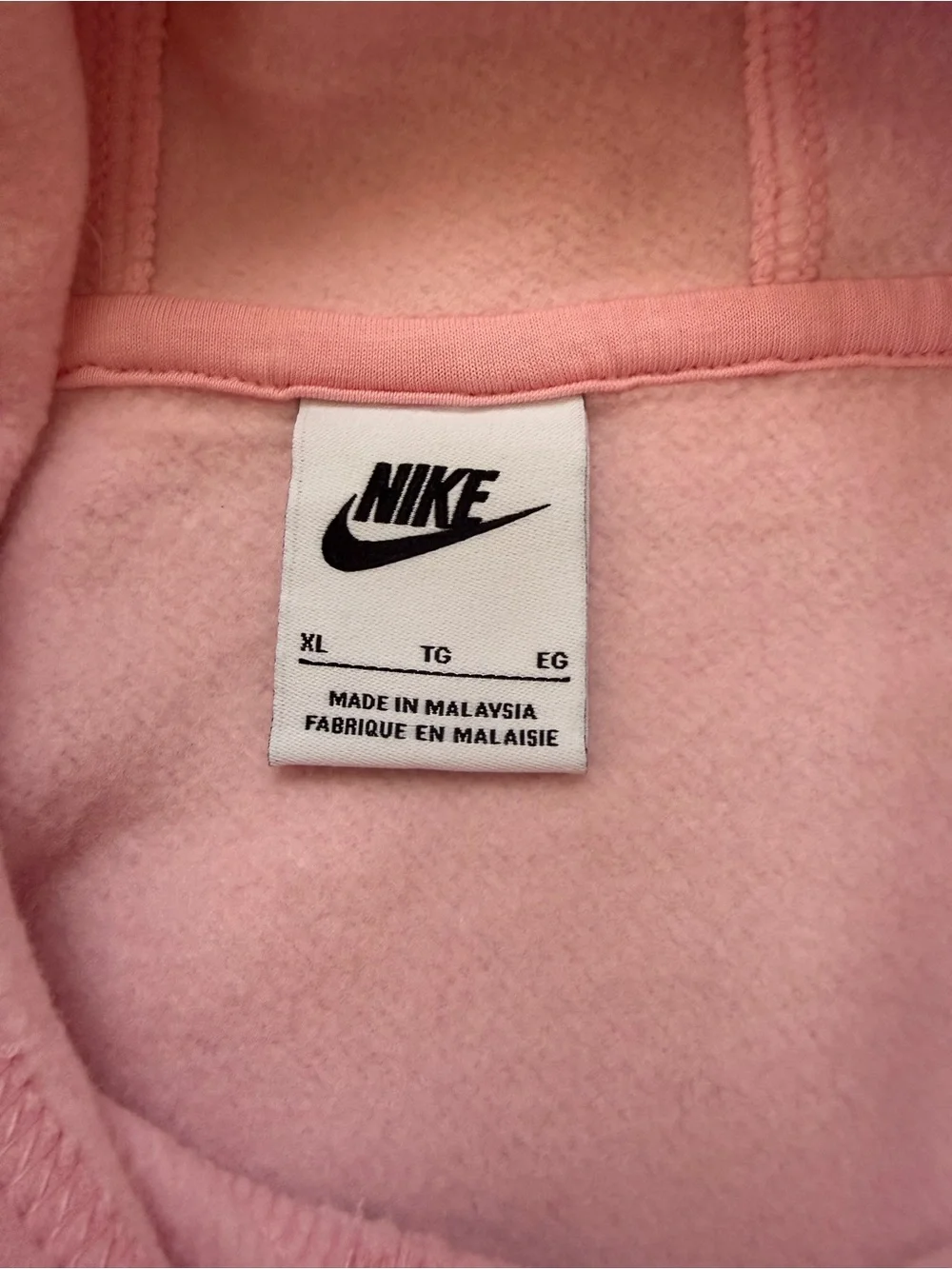 Girls Nike Light Pink Hoodie with White Logo Size XL